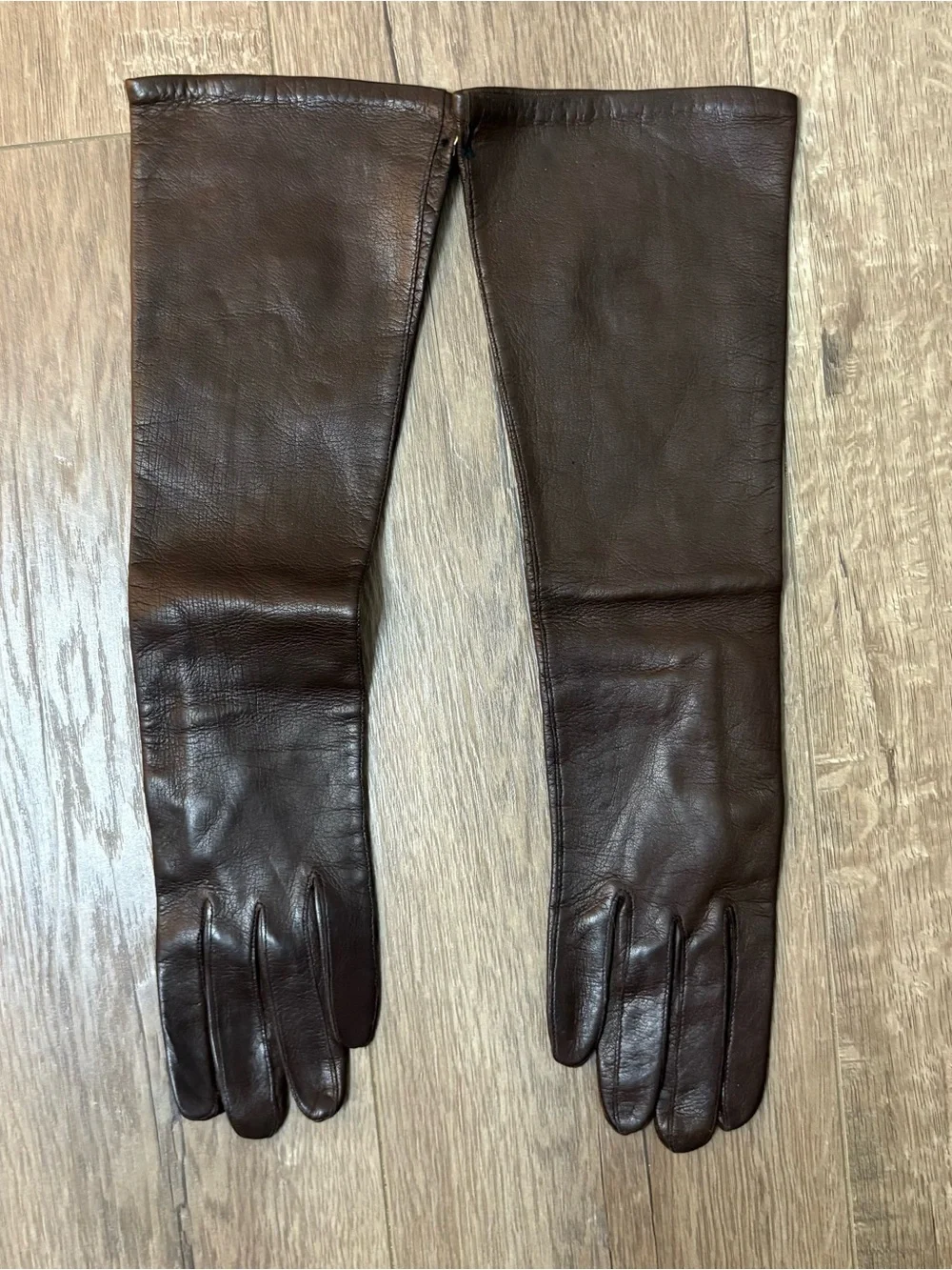 Vintage Kayser Women's Faux Leather Brown Driving Gloves Sz 7-1/2 Made In Italy